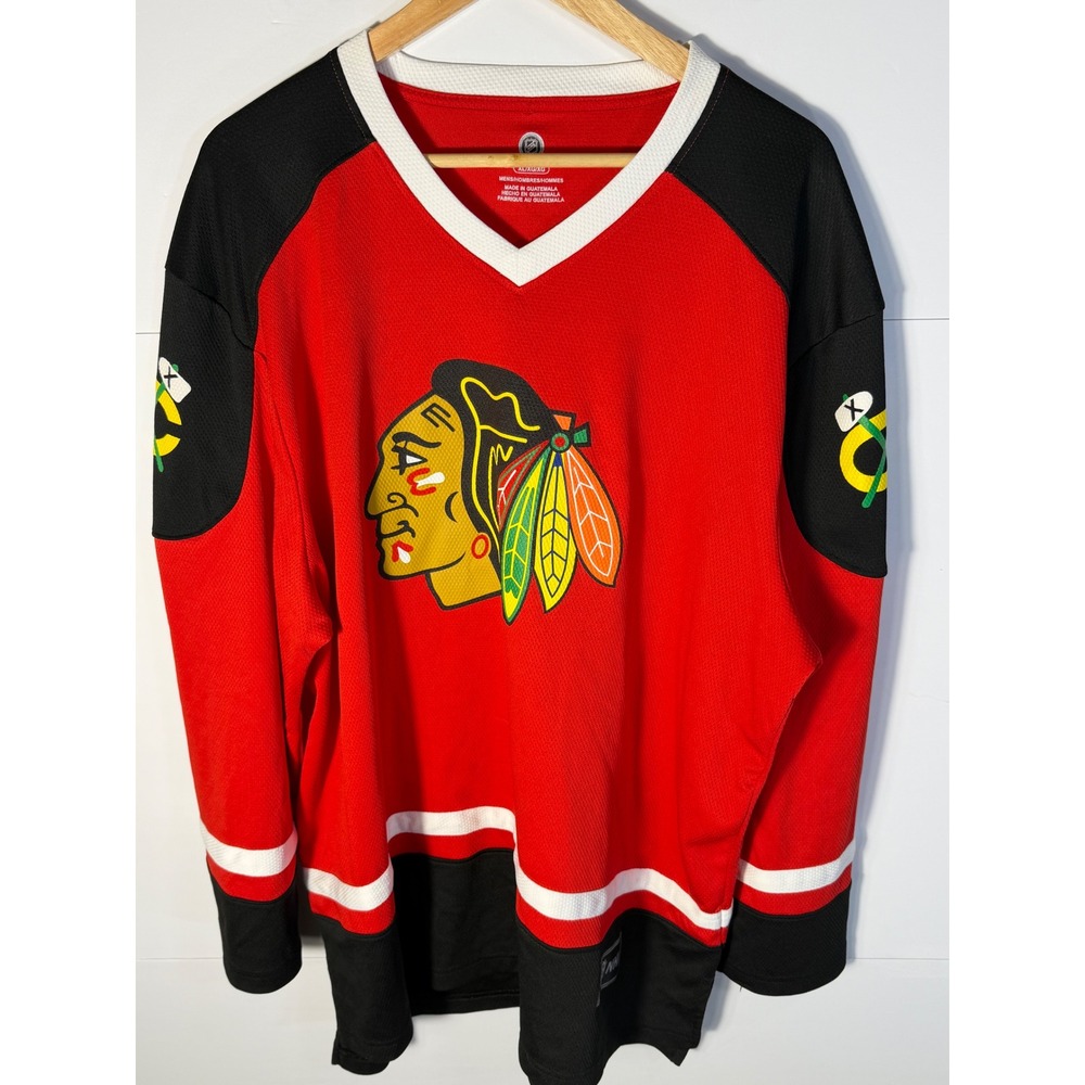 NHL Chicago Blackhawks Hockey Jersey Mens XL Red Black Fan Apparel